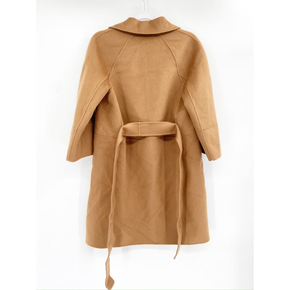 'S Max Mara Free Camel Brown Wool Belted Tie Waist Coat Size‎ 2 NWT - Picture 9 of 9